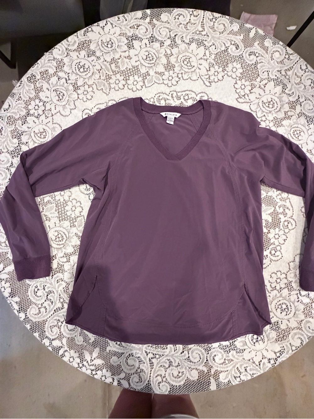 Athleta Mauve V-Neck Long Sleeve Top